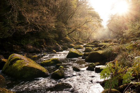 river at dawn in Corunna Spainの写真素材