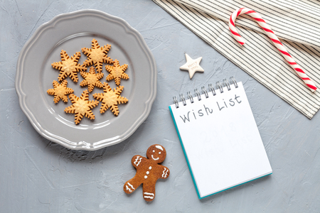 Christmas background with cookiesの写真素材