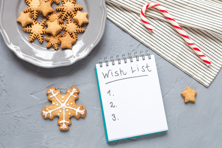 Christmas background with cookiesの写真素材