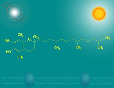 Vitamin E structure (tocopherol)の写真素材