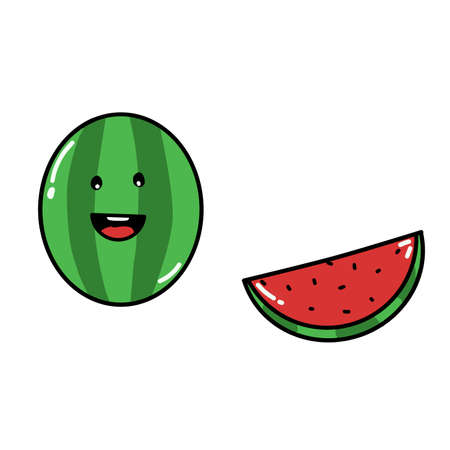 Vector of watermelon very large, good for icon Summer`s, product drink and juicy, etc.の写真素材