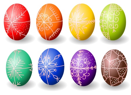 Painted easter eggs whit hungarian motivesのイラスト素材