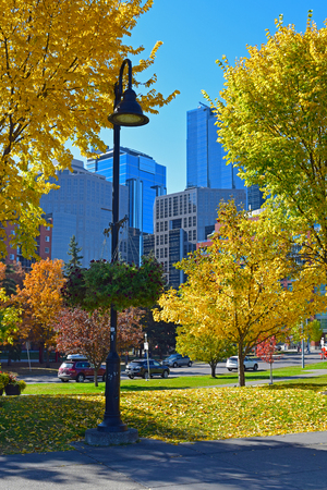 Calgary downtow in autumnのeditorial素材