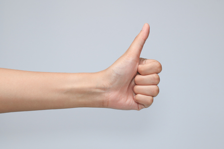 hand symbol in white backgroundの写真素材
