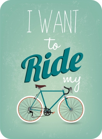 Retro Illustration Bicycleのイラスト素材