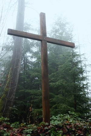 Lighted Crossの写真素材