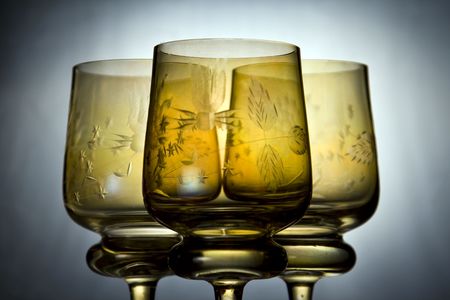 Three beautiful wine glassesの写真素材