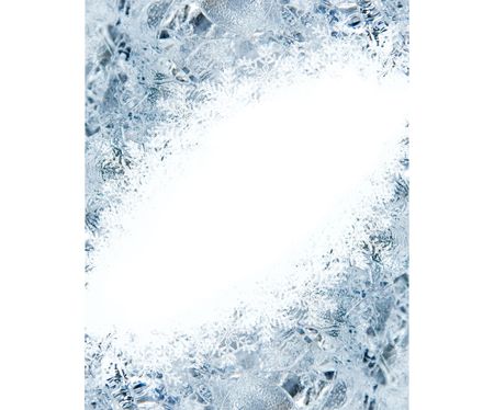 Abstract Christmas card frame with ice and snowflakesの写真素材