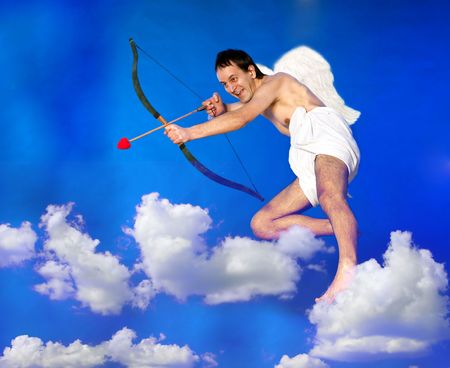 Flying Cupidの写真素材