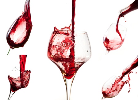 collage of wine shots の写真素材