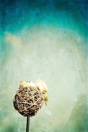 Vintage photo of decoration with rosesの写真素材