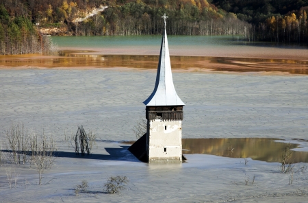 Water pollution of a copper mine exploitationの写真素材