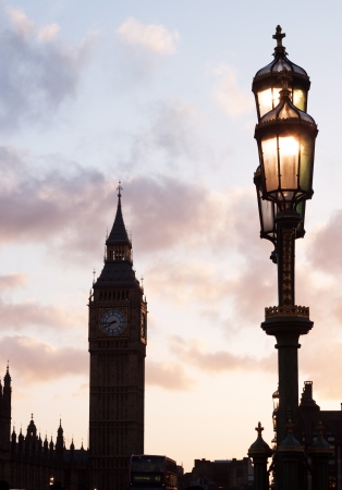 Big Ben silhouette at sunsetの写真素材