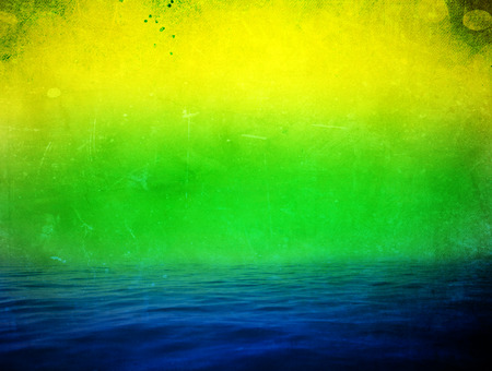 Vintage photo of Brazil flag and soccer ballの写真素材