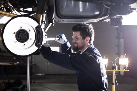 Car mechanic at workの写真素材