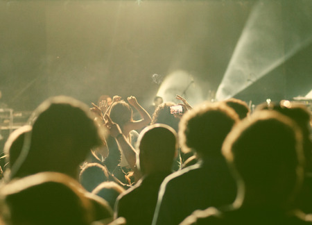 Crowd at concert - retro style photoの写真素材