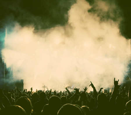 Crowd at concert - retro style photo