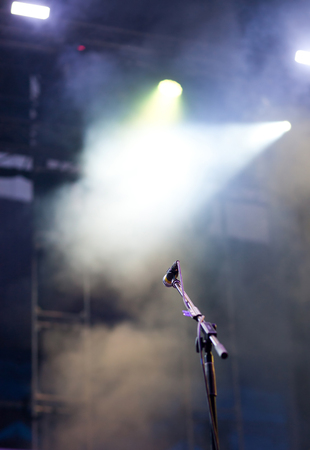 microphone in stage lightsの写真素材