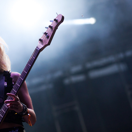 Guitarist on stageの写真素材