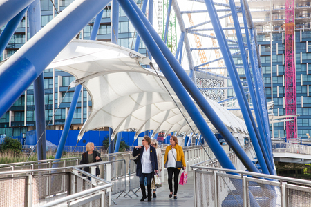 LONDON/UK - MAY 20 : North Greenwich pier for London s river bus boat serviceのeditorial素材