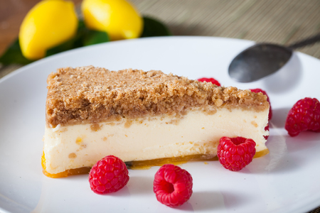 raspberry cheese cakeの写真素材