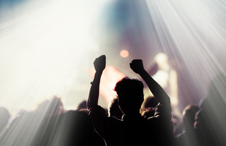 crowd at concert - summer music festivalの写真素材