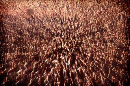 crowd at concert - summer music festivalの写真素材