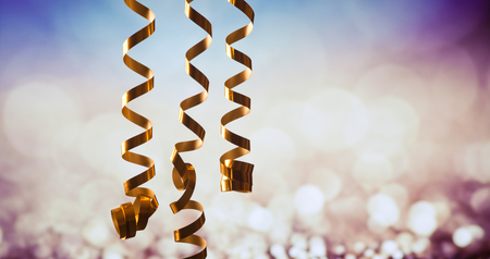 ribbons and holiday lights - new year celebrationsの写真素材