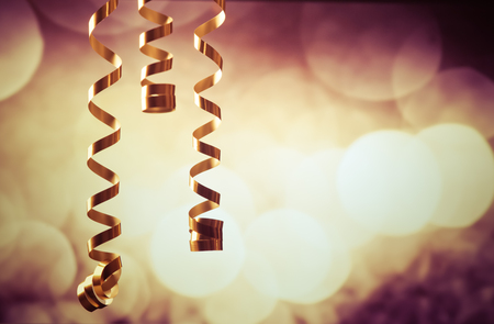 ribbons and holiday lights - new year celebrationsの写真素材