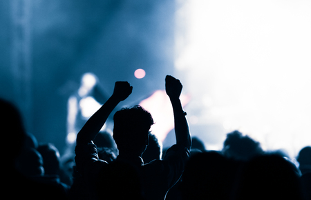 crowd at concert - summer music festivalの写真素材