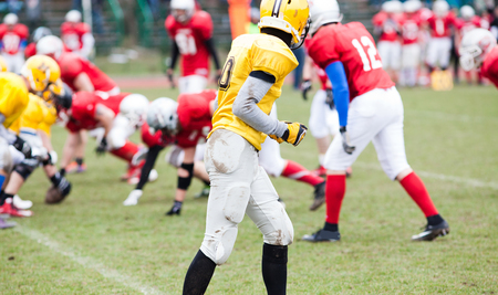american football game - players in actionの写真素材