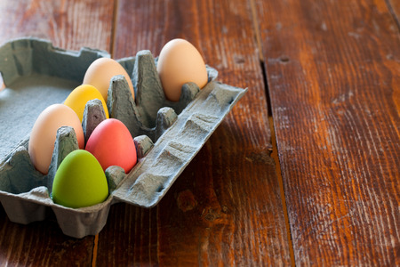 easter eggs in paper box