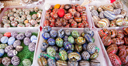 traditional painted easter eggs from Bucovina region, Romania