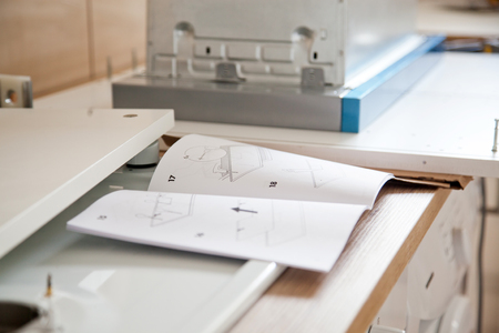 man installing kitchen - DIY conceptの写真素材