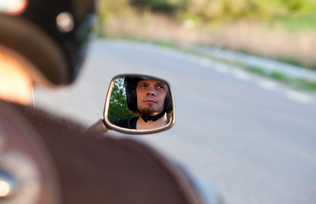 rider on a motorcycle - summer road trip on a motorbikeの写真素材