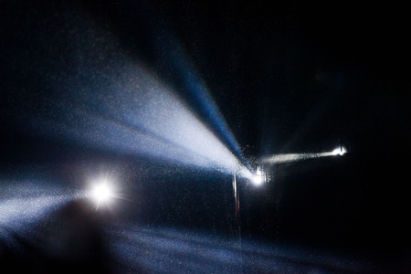 stage lights in the rainの写真素材