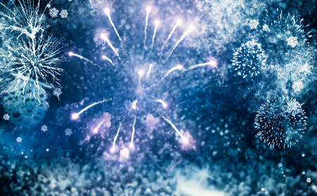 fireworks at New Year and copy space - abstract holiday backgroundの写真素材