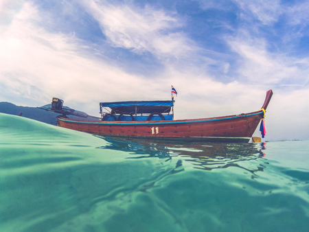 long tail boat in Andaman sea -Thailand holiday concept