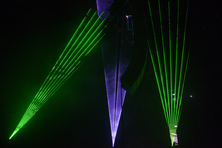 futuristic lights. Cyberpunk,  Abstract lasers,  Hi tech retro backgroundの写真素材