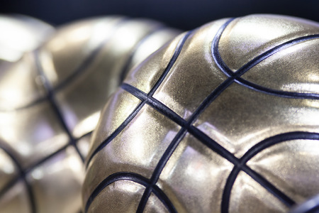 golden basketball ball - victoryの写真素材