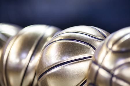 golden basketball ball - victoryの写真素材