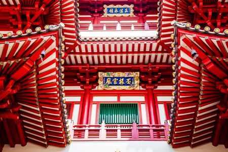 SINGAPORE, SINGAPORE - MARCH 2019:Buddha Tooth relic temple in Singapore