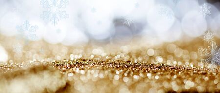 bokeh christmas lights background bannerの写真素材