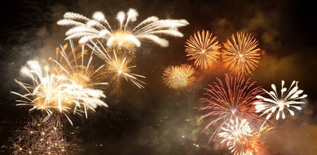 burst of fireworks new year banner