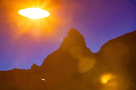amazing view of Matterhorn peak from Zermattの写真素材