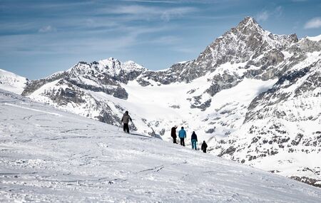 snow covered peaks in the Swiss Alps Matterhorn glacier paradise