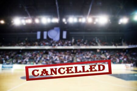 cancelled basketball or sport event to avoid Coronavirus outbreaks, COVID-19 conceptの写真素材