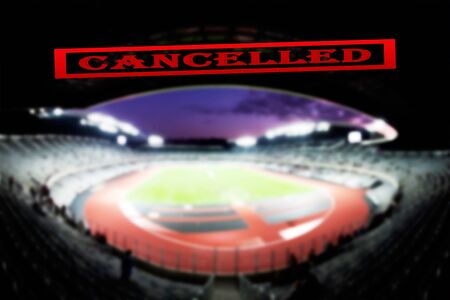 cancelled sport event to avoid Coronavirus outbreaks, COVID-19 conceptの写真素材