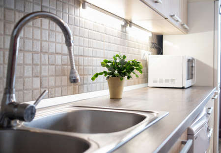 modern kitchen interior home background