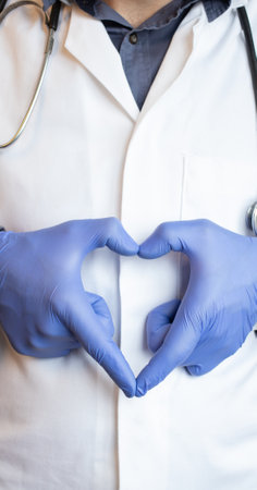 doctor hands in a heart shapeの写真素材